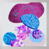 Paarse en cyaan moderne vormen poster (Voorkant)