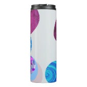 Paarse en cyaan moderne vormen thermosbeker (Achterkant)