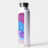 Paarse en cyaan moderne vormen waterfles (Links)