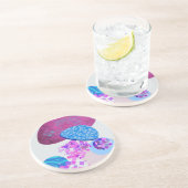 Paarse en cyaan moderne vormen zandsteen onderzetter (Zijkant)