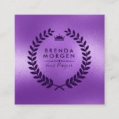 Paarse en diepPaarse Laurel Wreath Vierkante Visitekaartje (Voorkant)