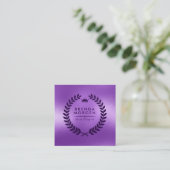 Paarse en diepPaarse Laurel Wreath Vierkante Visitekaartje (Staand voorkant)