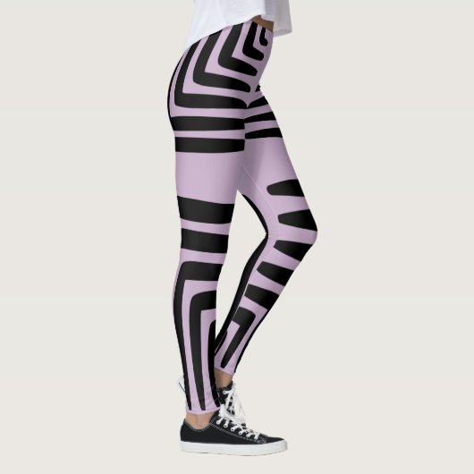 Paarse en dikke zwarte lijnen leggings (Rechts)