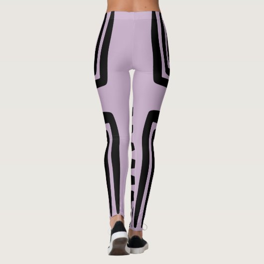 Paarse en dikke zwarte lijnen leggings (Achterkant)