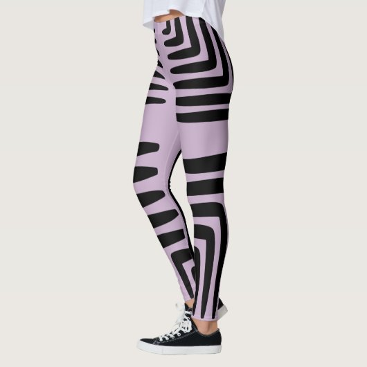 Paarse en dikke zwarte lijnen leggings (Links)