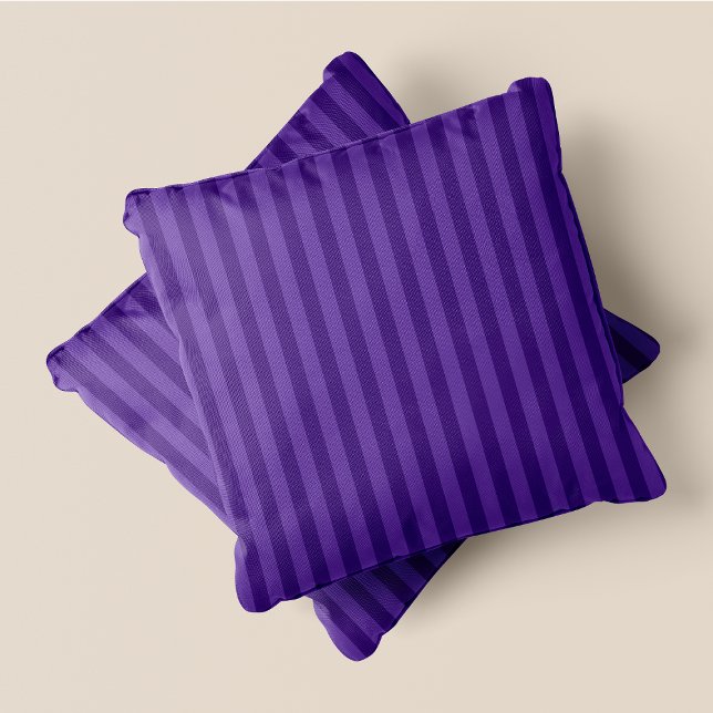 Paarse en donkerrode Paarse strepen Kussen (Purple & Dark Purple Stripes Throw Pillow)