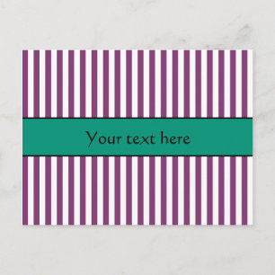 Paarse en Emerald Green Stripes Pattern Briefkaart