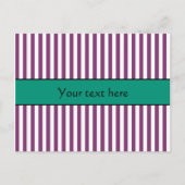 Paarse en Emerald Green Stripes Pattern Briefkaart (Voorkant)