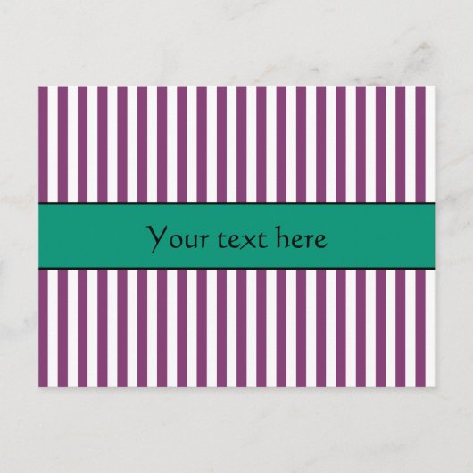Paarse en Emerald Green Stripes Pattern Briefkaart (Voorkant)