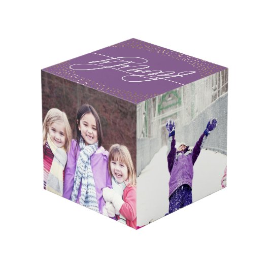 Paarse en Faux Gold Confetti - Foto's uit de famil Kubus (Achter hoekig)