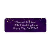 Paarse en Faux Gold Glitter Etiket (Voorkant)