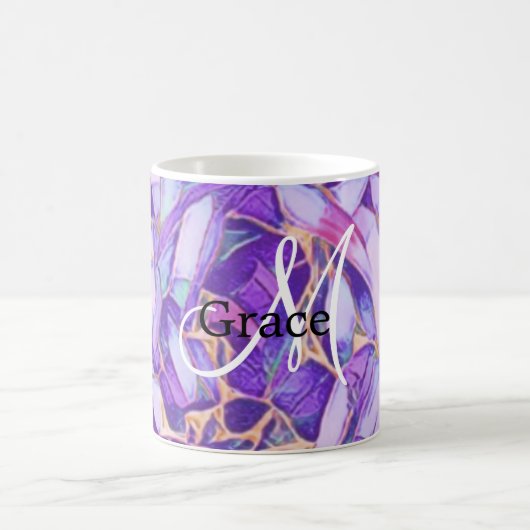 Paarse en faux goudbloem Mok (Center)