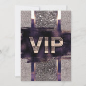 Paarse en Faux metallische VIP-partijuitnodiging Kaart (Voorkant)