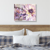 PAARSE EN GEEL DAHLIAS GEPRODUCEERDE CANVAS-BETALI CANVAS AFDRUK (Insitu (Slaapkamer))