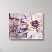PAARSE EN GEEL DAHLIAS GEPRODUCEERDE CANVAS-BETALI CANVAS AFDRUK (Voorkant)