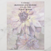PAARSE EN GEEL DAHLIAS  LETTERHEAD CUSTOM BRIEFHOOFD (Voorkant)