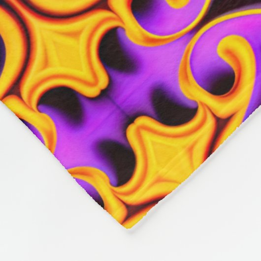 Paarse en geel gepatenteerde fleece deken (Hoek)