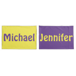 Paarse en Geel Gepersonaliseerd Kussensloop