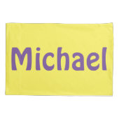 Paarse en Geel Gepersonaliseerd Kussensloop (Achterkant-Links)