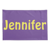 Paarse en Geel Gepersonaliseerd Kussensloop (Achterkant-Rechts)