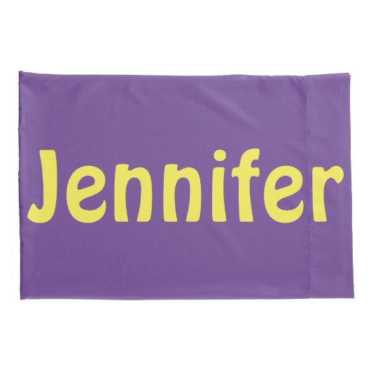 Paarse en Geel Gepersonaliseerd Kussensloop (Achterkant-Rechts)