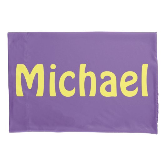 Paarse en Geel Gepersonaliseerd Kussensloop (Voorkant-Links)