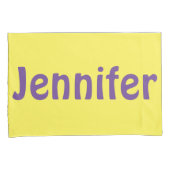 Paarse en Geel Gepersonaliseerd Kussensloop (Voorkant-Rechts)