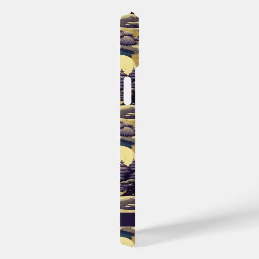 Paarse en Geel Japans landschap Case-Mate iPhone Case (Achterkant / Rechts)