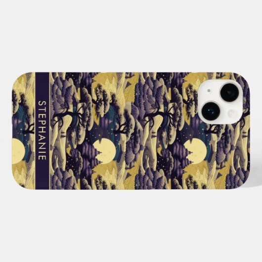 Paarse en Geel Japans landschap Case-Mate iPhone Case (Achterkant (horizontaal))