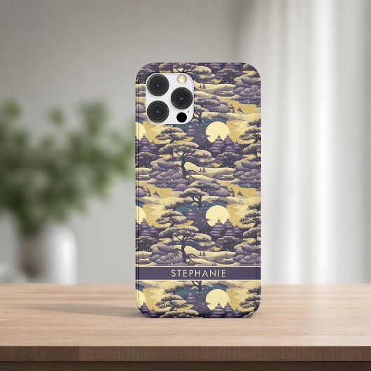 Paarse en Geel Japans landschap Case-Mate iPhone Case