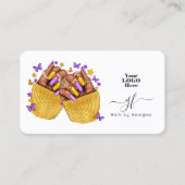 Paarse en Gele Afro-Amerikaanse Nail Salon Visitekaartje (Voorkant)