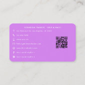 Paarse en Gele Afro-Amerikaanse Nail Salon Visitekaartje (Achterkant)