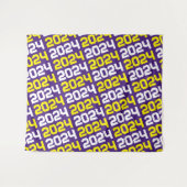 Paarse en gele Afstuderen achtergrond Wandkleed (Voorkant (horizontaal))