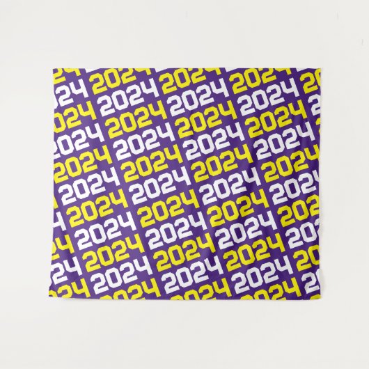 Paarse en gele Afstuderen achtergrond Wandkleed (Voorkant (horizontaal))