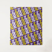 Paarse en gele Afstuderen achtergrond Wandkleed (Voorkant)