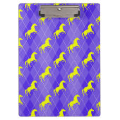 Paarse en gele Argyle, Paard, Ruitersport Klembord (Voorkant)