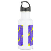 Paarse en gele Argyle, Paard, Ruitersport Waterfles (Achterkant)