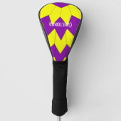 Paarse en gele art deco design golfheadcover (Voorkant)