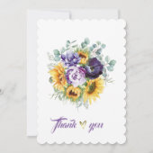 Paarse en Gele Baby shower Uitnodiging (Achterkant)