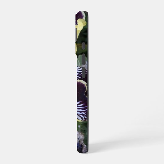 Paarse en Gele Bearless Irissen Bloemen iPhone 16 Hoesje (Linkerkant)