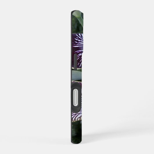 Paarse en Gele Bearless Irissen Bloemen iPhone 16 Hoesje (Rechterkant)