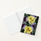 Paarse en Gele Bearless Irissen Bloemen Notitieboek (Binnen)