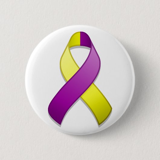 Paarse en Gele Bewustzijnslint Button (Voorkant)