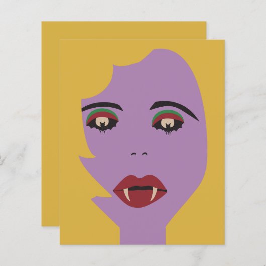 Paarse en gele biet Eyes Vampire Chick  (Voorkant / Achterkant)