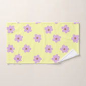 Paarse en gele bloem Boho stijl Bad Handdoek (Handdoek)