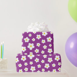 Paarse en gele bloem cadeaupapier