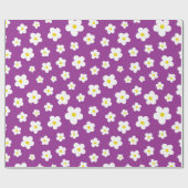 Paarse en gele bloem cadeaupapier (Vlak)