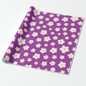 Paarse en gele bloem cadeaupapier (Uitgerold)