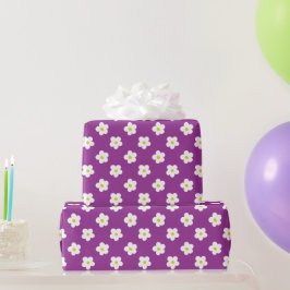 Paarse en gele bloem cadeaupapier