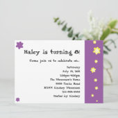 Paarse en gele bloem kaart (Staand voorkant)